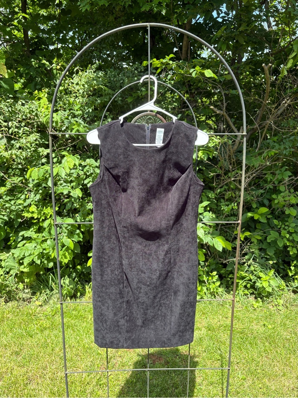 Vintage Classic Sleeveless Black Sheath Dress Women's Small Textured Tailored - Picture 5 of 12